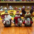 Flannel Christmas decoration set with elk, old man and snowman figures in red, green and white