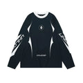 Grey khaki loose fit cotton pullover with drop shoulders and a printed lettered pattern.