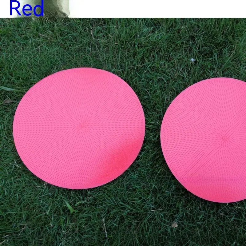 Soft TPE football landmark pad disc in bright colour for soccer training drills on grass field