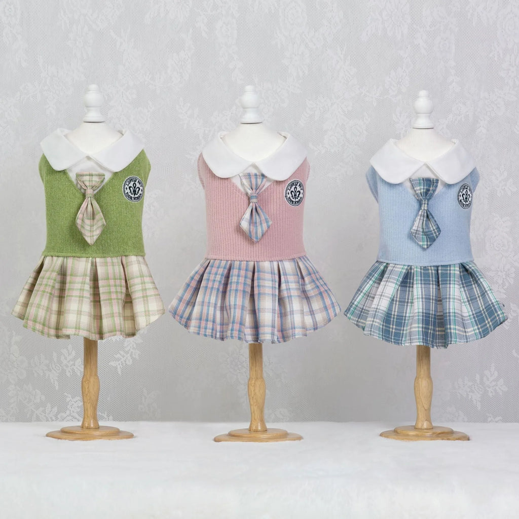 Polyester tartan skirt for dogs and cats in princess style with size and colour options