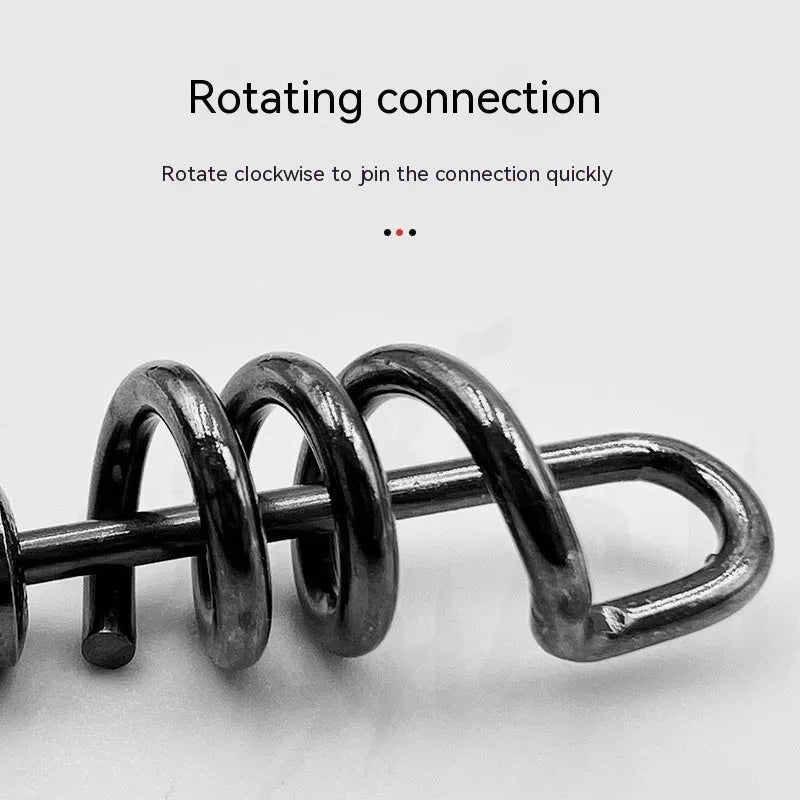 Stainless steel fishing swivel connector with 8-shaped ring design showing two connection points