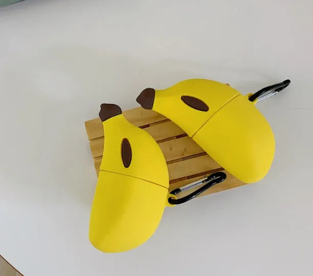 Banana yellow silicone protective case for Apple AirPods Pro wireless headphones