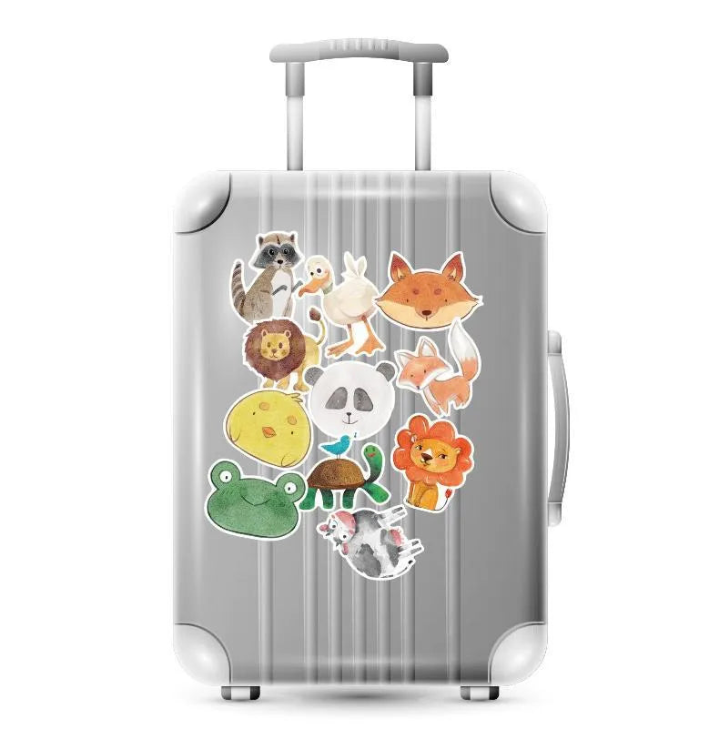 36 retro beach stickers in sizes 6cm to 10cm with matte finish on PVC material