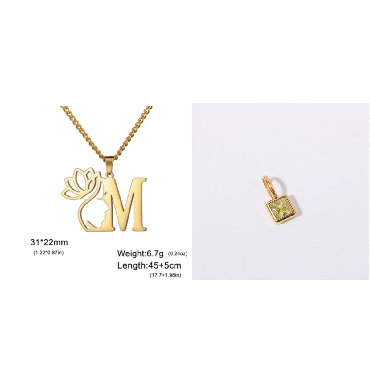 Stainless steel cross chain necklace with electroplated finish and single pendant