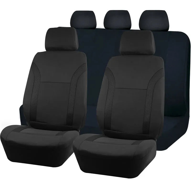 Polyester eyelet fabric car seat cover set in choice of colours showing stitching detail