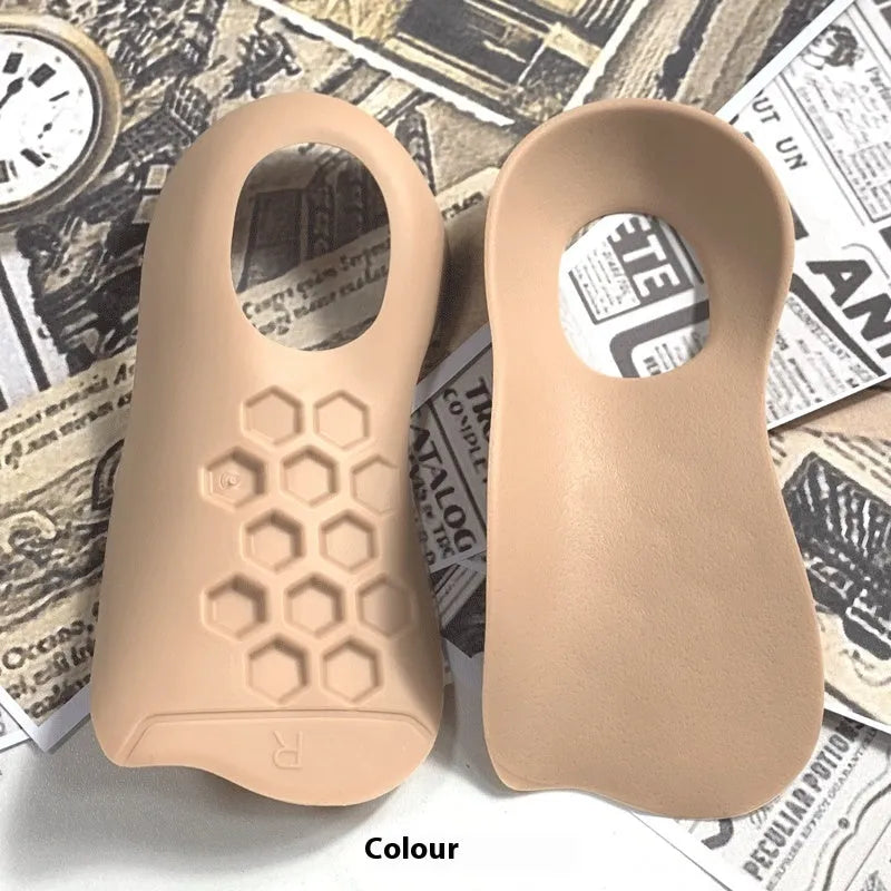 Varus correction arch support insoles in three colours with TPR construction