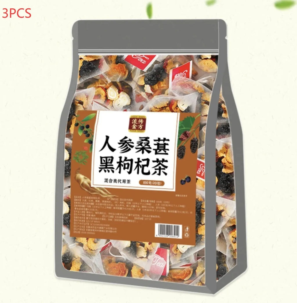 Ginseng Black Wolfberry Tea 40 individual sachets herbal supplement
