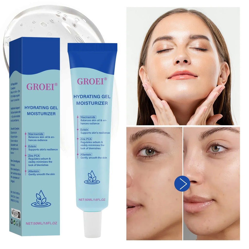 50ml tube of hyaluronic acid moisturising facial gel for hydration.