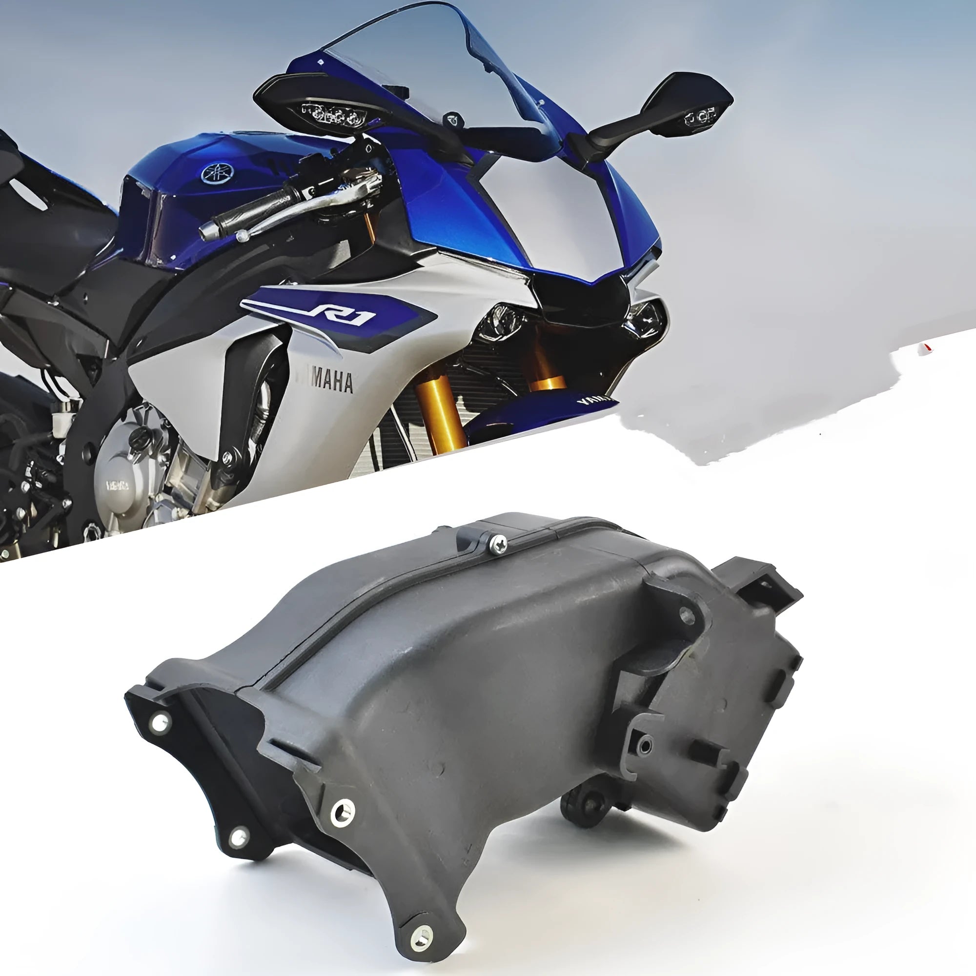 Black breathable tube ventilation pipe for Yamaha motorcycle intake system.