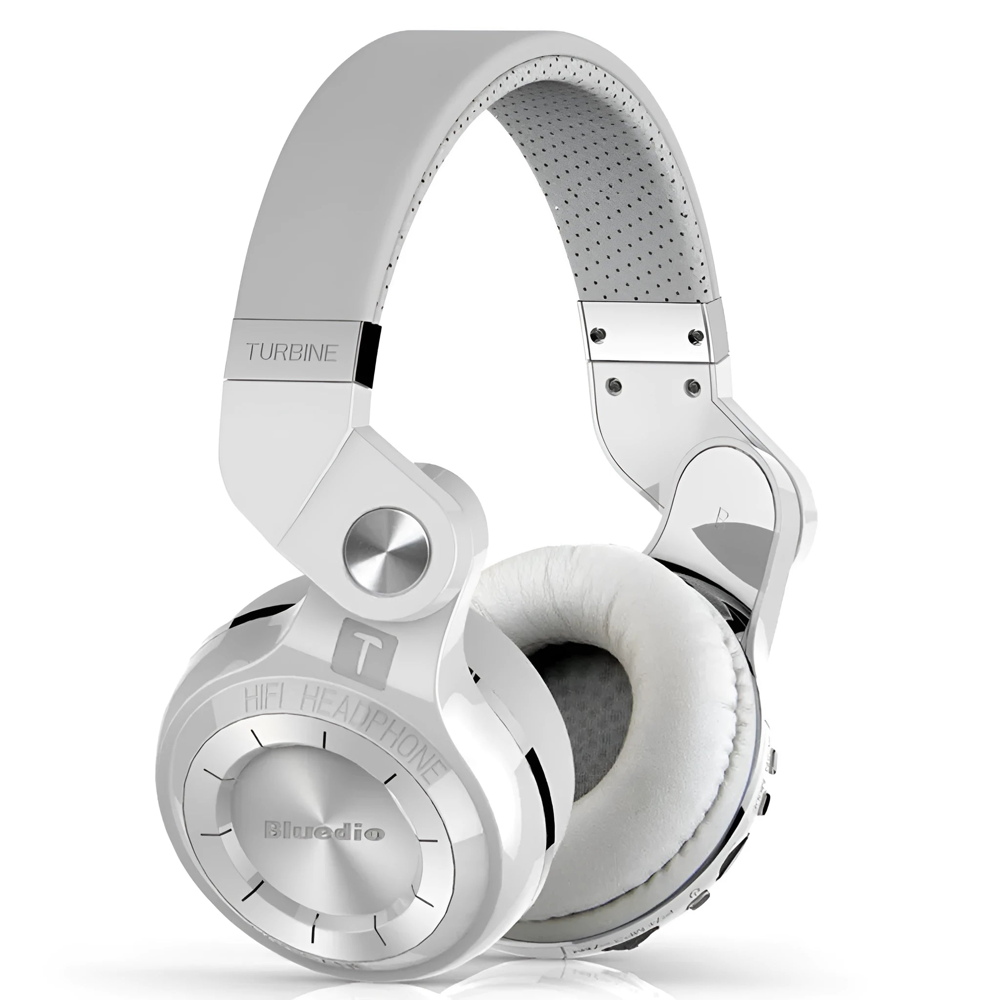 Black Bluetooth wireless headset with head-mounted design shown from the side