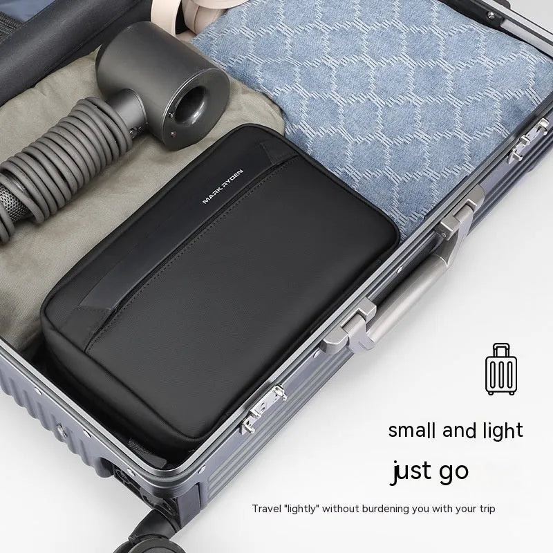 Men's portable toiletries storage bag with wet dry separation function in Oxford cloth