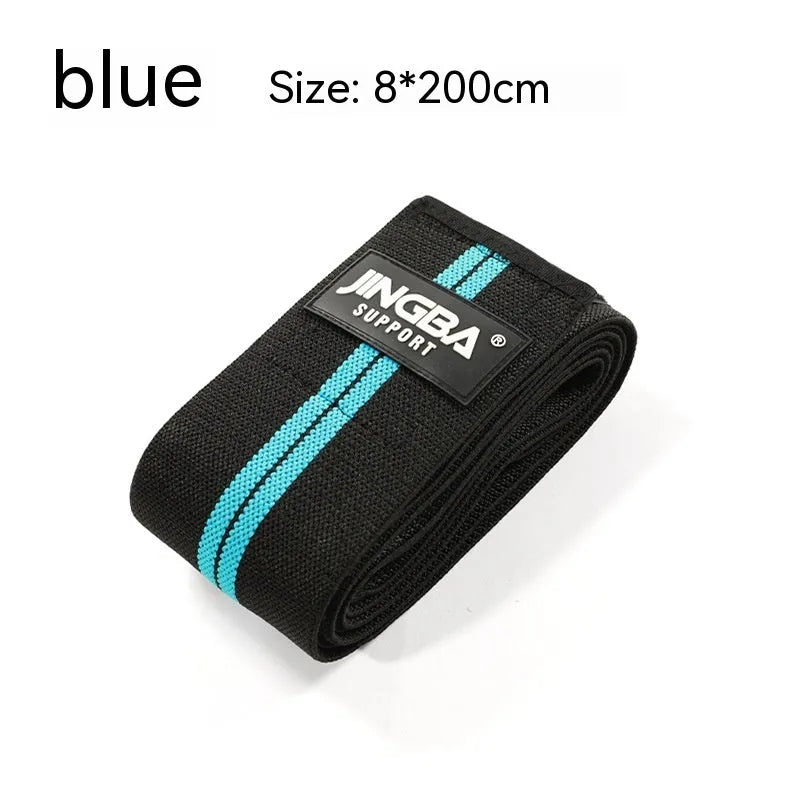 Adult adjustable sports knee pads in blue, grey, red and yellow colours for weightlifting and cycling protection
