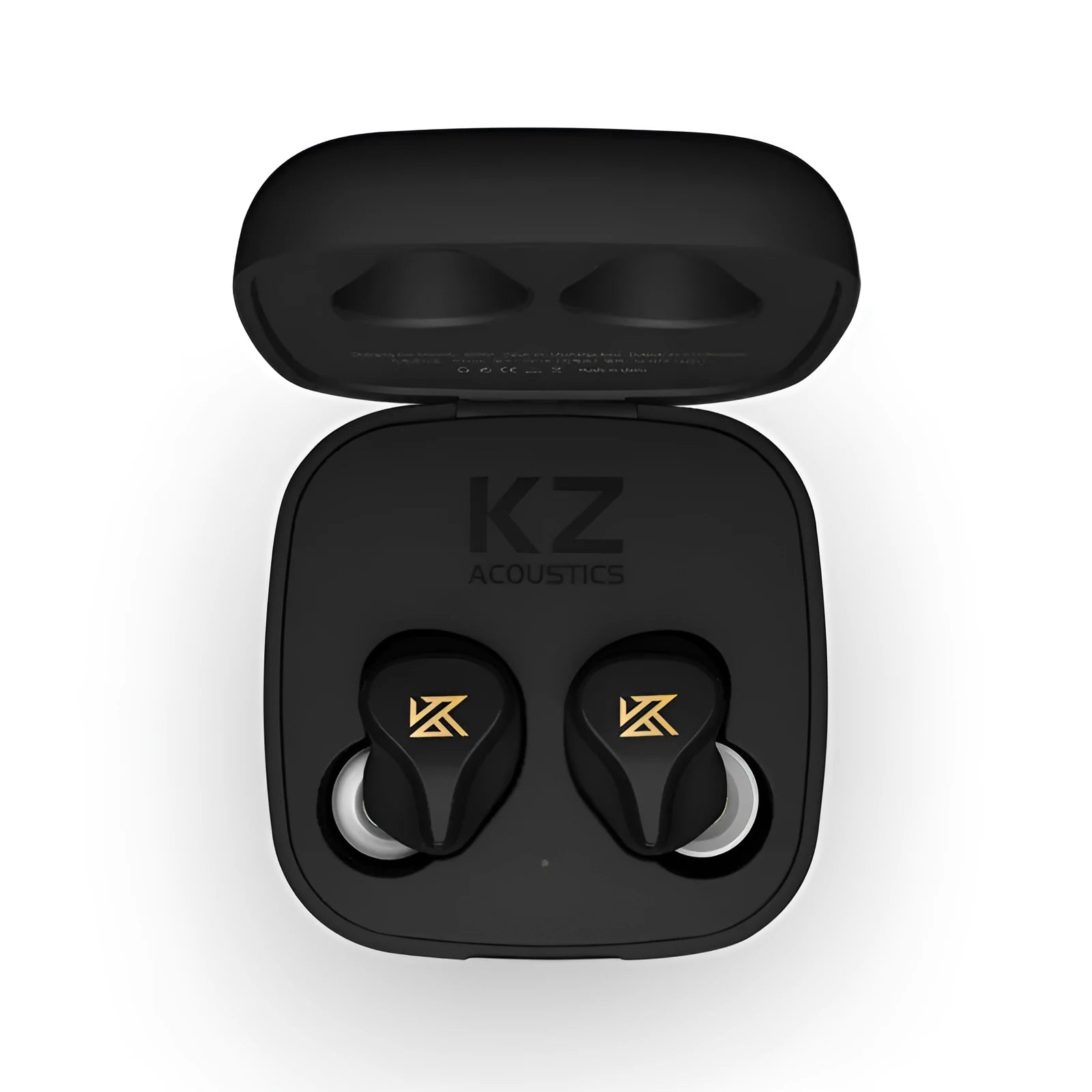 Black and Green Z1 true wireless Bluetooth in-ear earbuds with charging case.