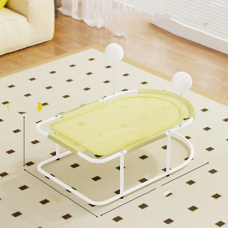 Large fabric cat kennel with breathable bracket framework in grey colour