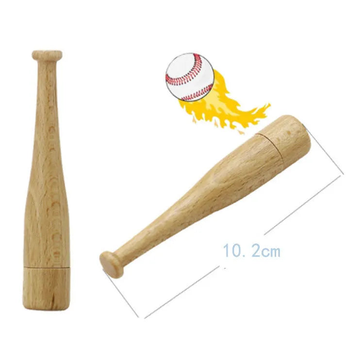 Baseball bat shaped USB flash drive with wood shell and USB connector showing storage design