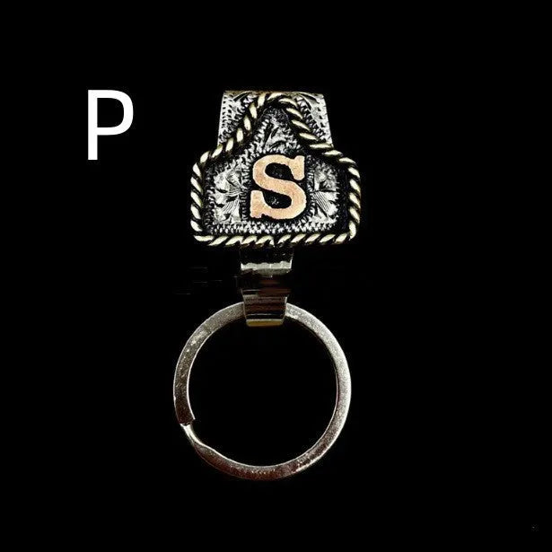Handmade metal cow tag keychain with belt clip in a choice of 26 colours.