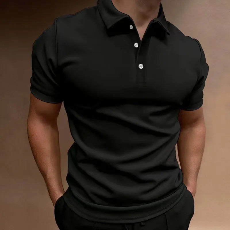 Men's loose fit cotton blend t-shirt with button front detail in multiple colour options
