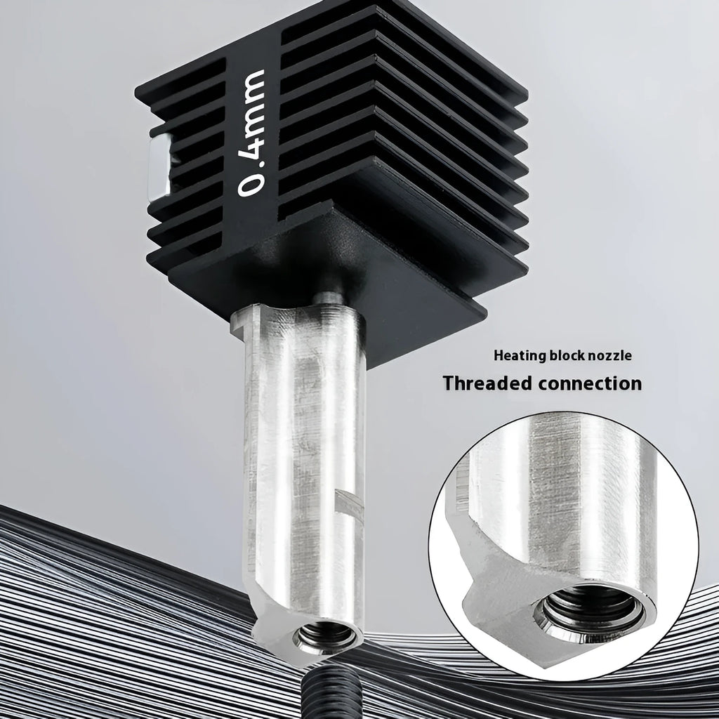 A1 Mini 3D printer hardened steel hot end assembly with silicone sleeve and multiple nozzle diameter options