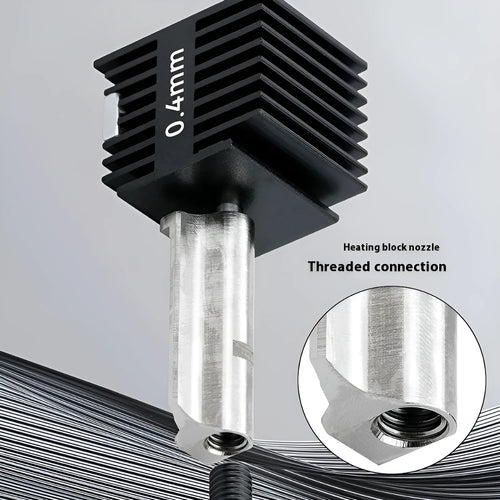 A1 Mini 3D printer hardened steel hot end assembly with silicone sleeve and multiple nozzle diameter options