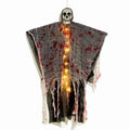 Blood-dyed luminous plastic skull hanging ghost Halloween decoration for outdoor display