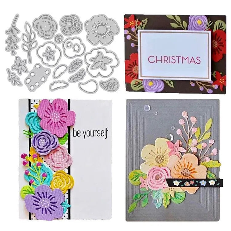 Silver carbon steel flower-shaped cutting mould measuring 14.3 by 9.9 centimetres