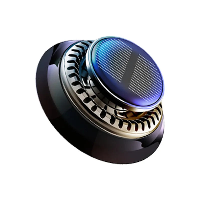 Solar-powered car electromagnetic de-icing and aromatherapy device in Black Gulong colour, 84mm plastic design