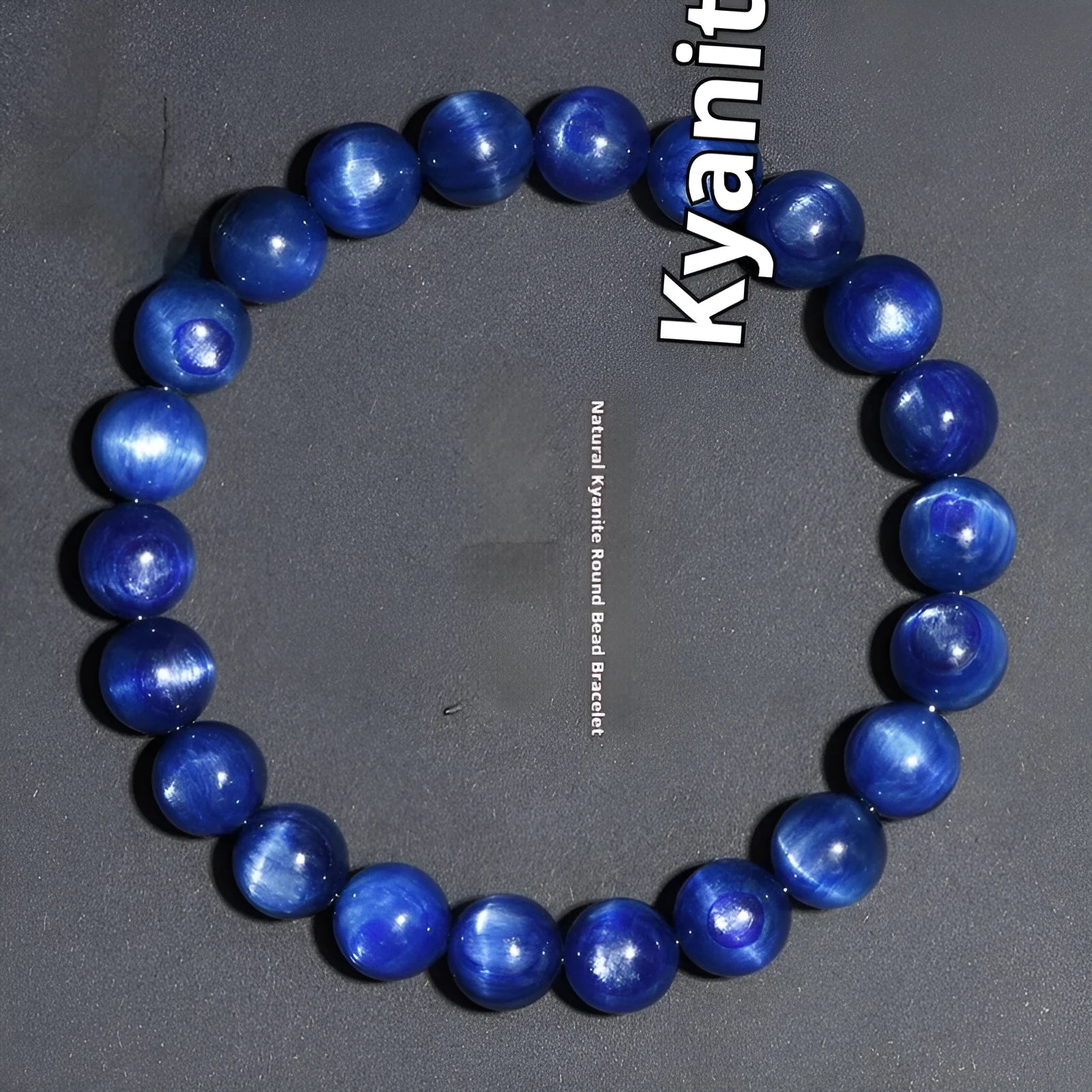 Blue crystal ball bracelet with geometric shape and Ruyi symbol design in polished 7A grade crystal