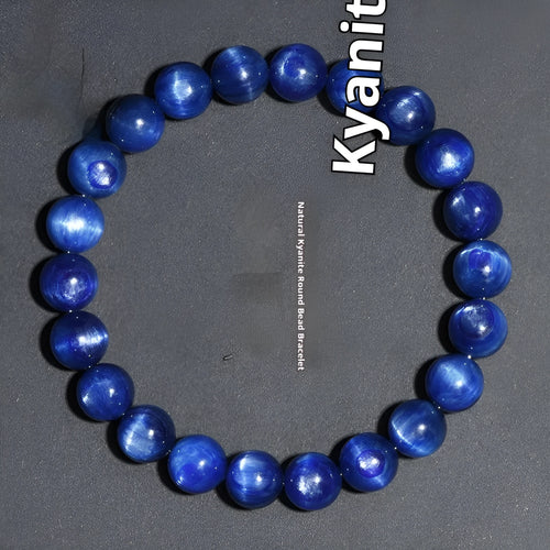 Blue crystal ball bracelet with geometric shape and Ruyi symbol design in polished 7A grade crystal