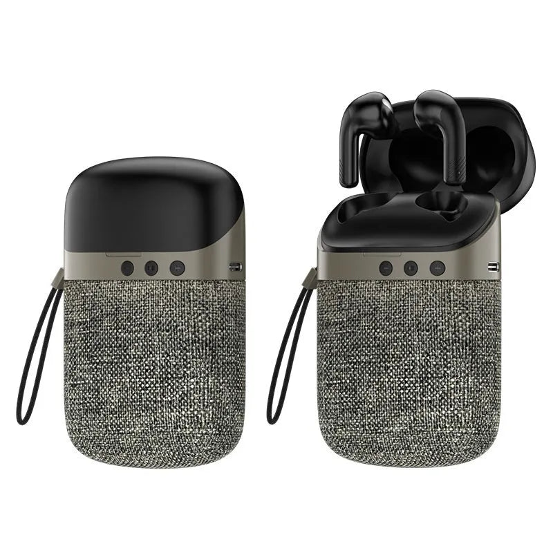 Black Bluetooth headset Bluetooth speaker two-in-one in-ear wireless device with USB charging cable