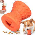 Natural rubber interactive treat dispensing dog chew toy in blue, green or purple