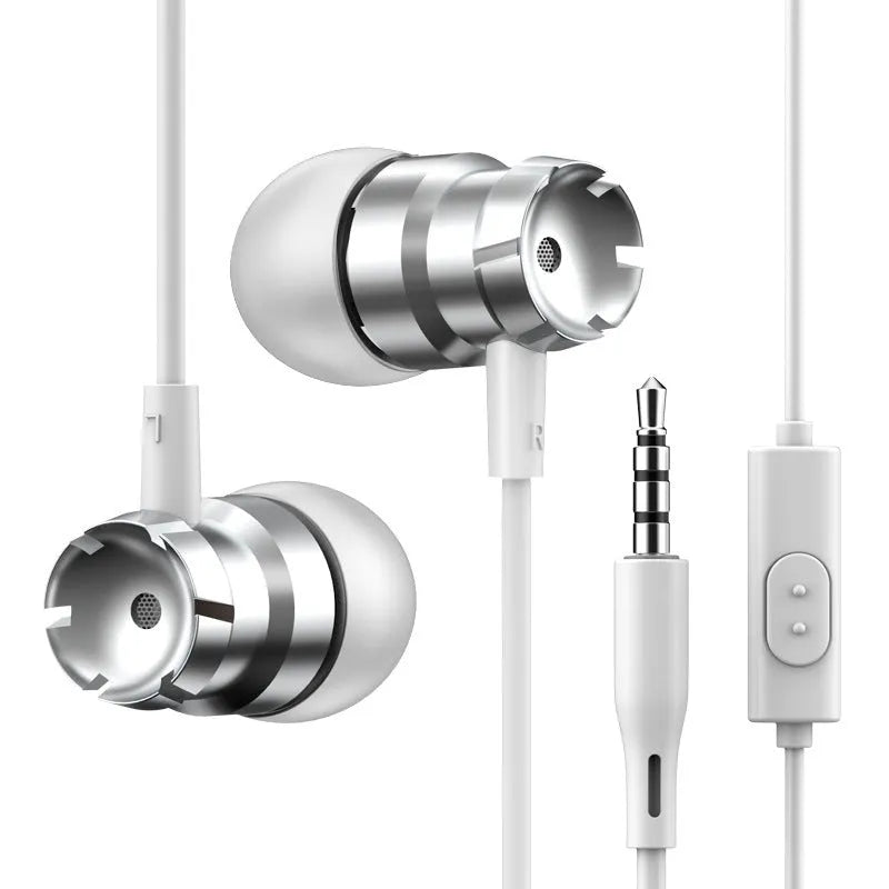 Metal turbo in-ear headphones with microphone and 3.5mm plug in various colours