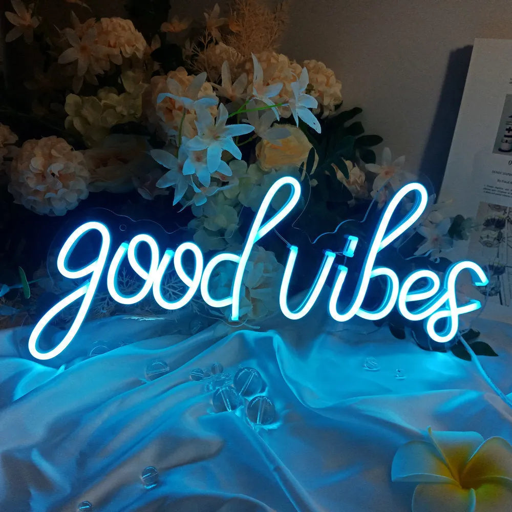 USB-powered dimmable acrylic LED letter-shaped neon light in one of five colour styles.