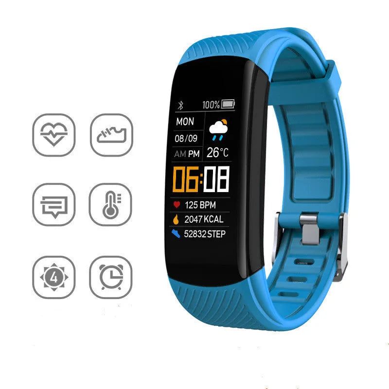 C5S model smart fitness bracelet with colour screen on a flexible TPU wrist strap