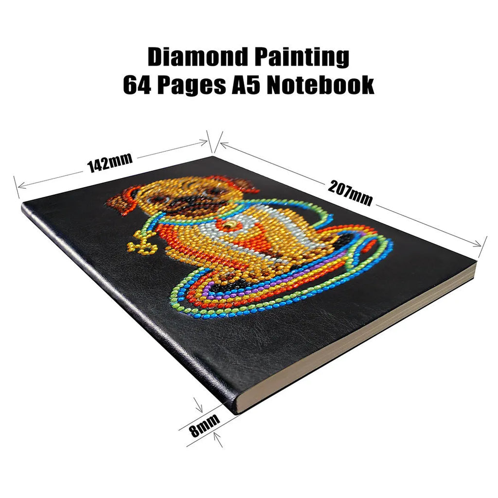Black A5 diamond painting notebook with 50 pages for craft project organisation
