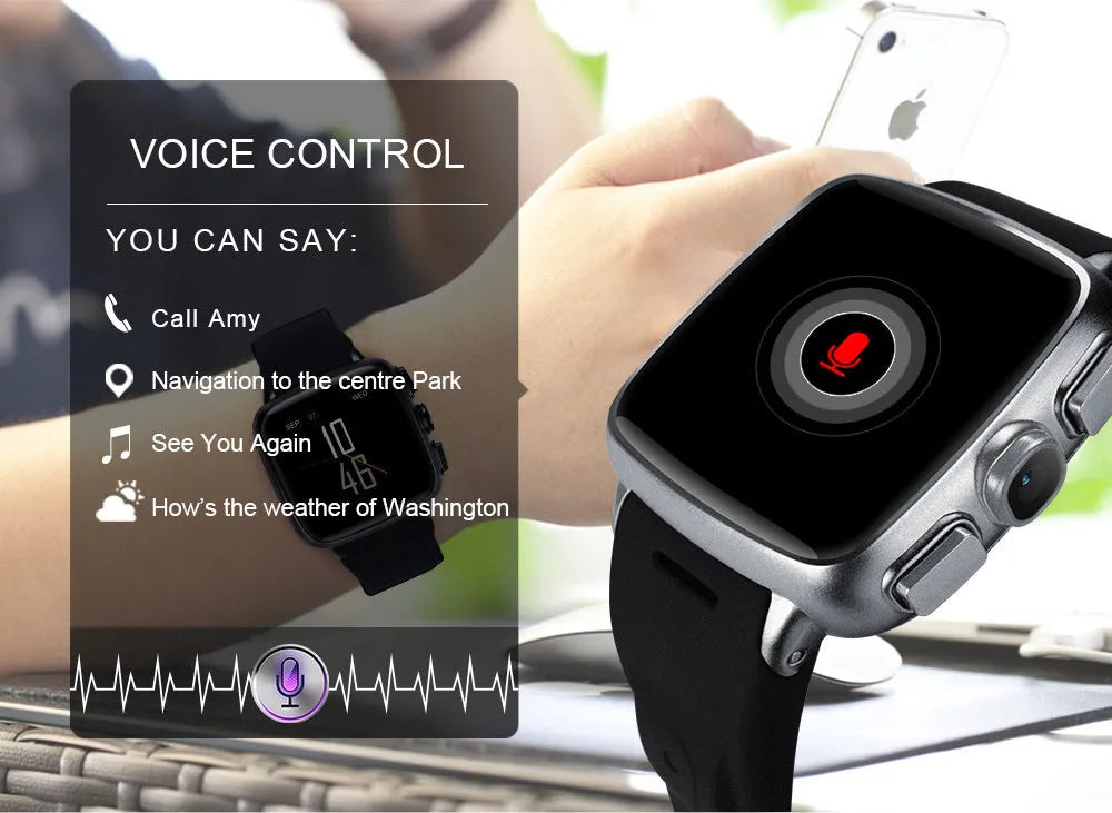Z01 smart watch showing 1.54-inch screen on wrist in black or white colour