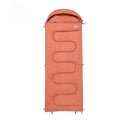 Cotton camping sleeping bag quilt shown in ochre and olive green colour options