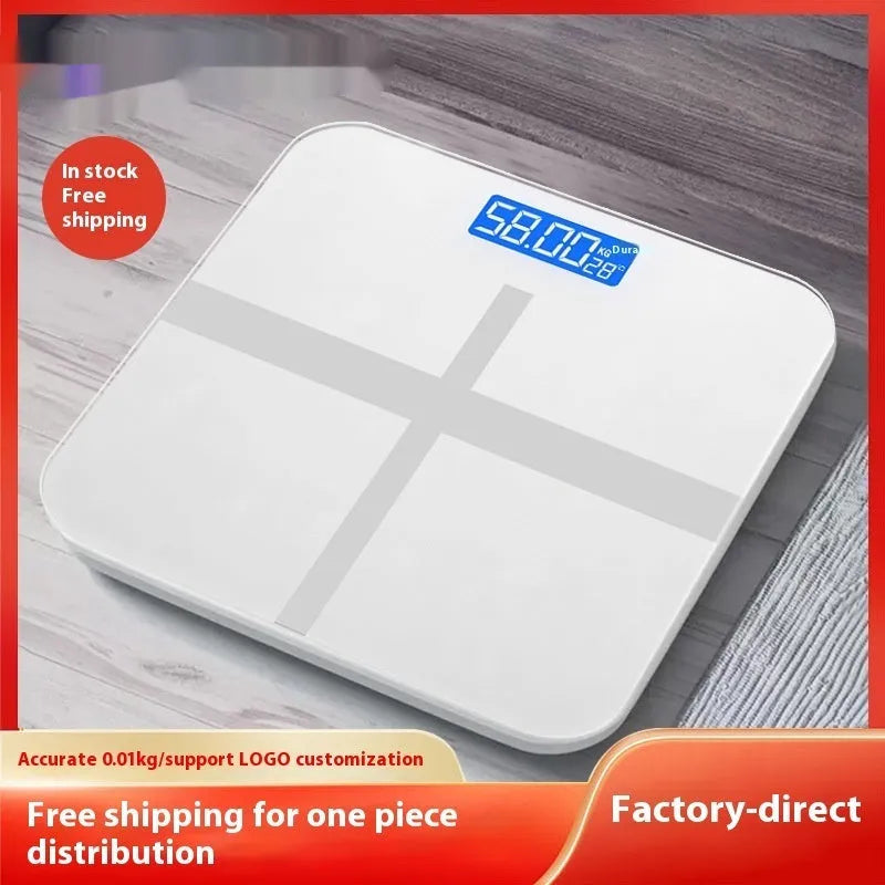 Digital bathroom weighing scale in Cross Ice Crystal White finish with 26x26 cm platform