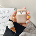 Cylinder ice cream design silicone case for Apple AirPods 2 wireless earphones in assorted colours