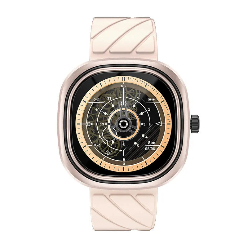 Fashion Bluetooth smart bracelet watch with 1.32-inch screen on a silicone wristband in black, green, or pink.