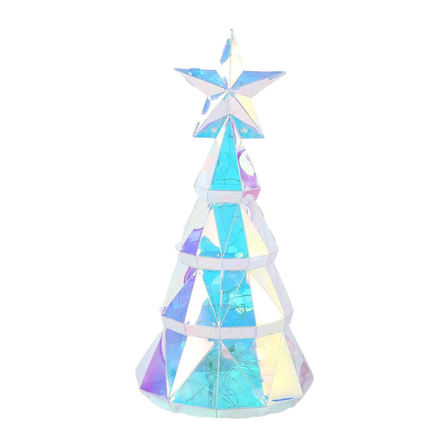 Colourful Christmas tree luminous toy decoration with cartoon style measuring 20cm height