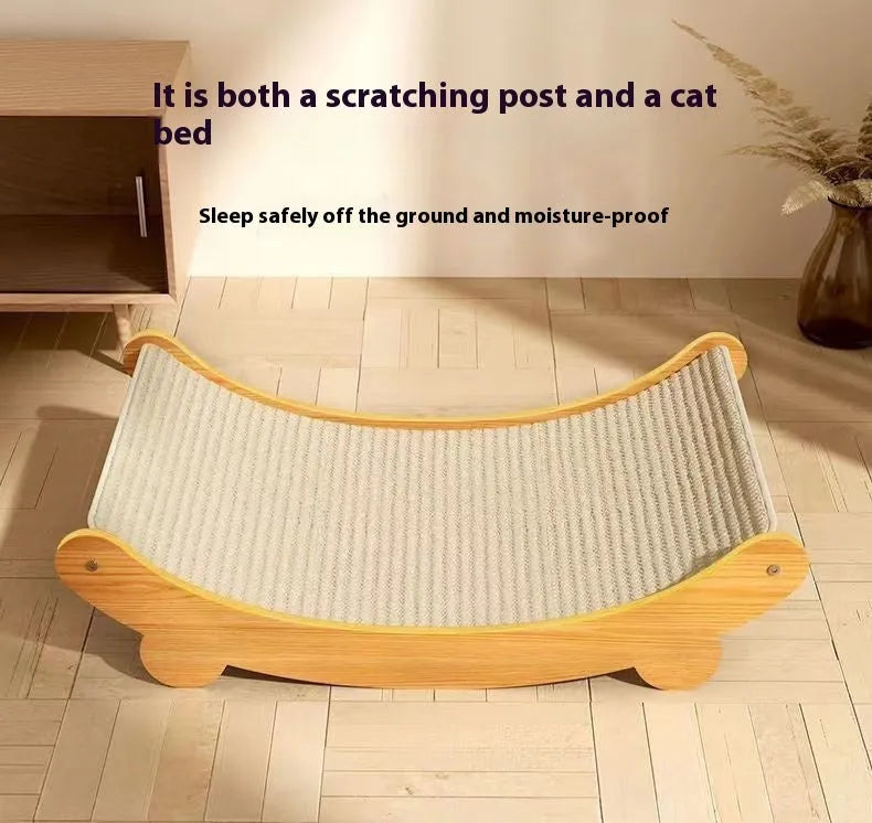 Sisal cat scratch board in natural pastoral style, available in small and large sizes