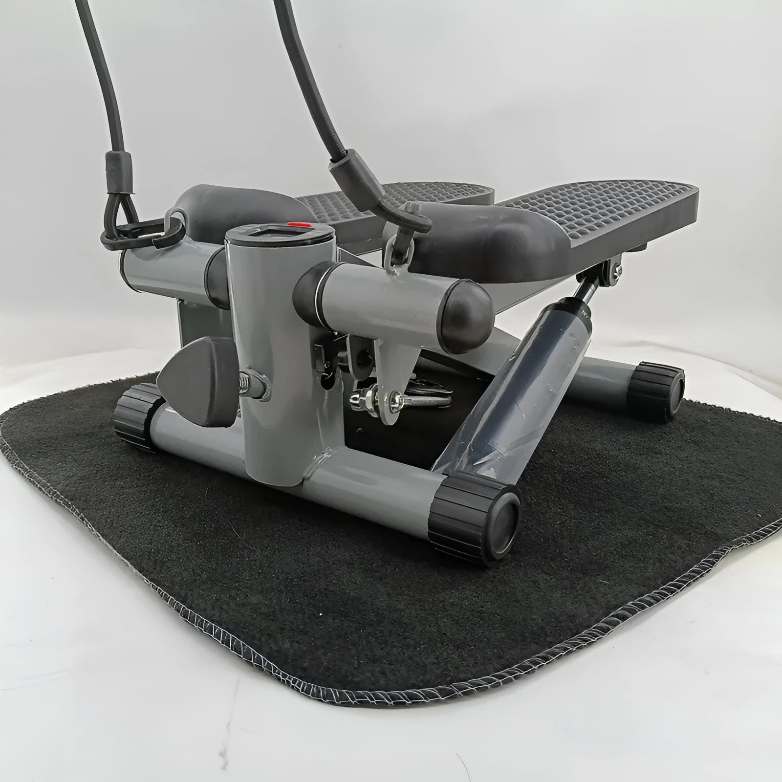 Silver grey foldable hydraulic waist slimming pedaller for home exercise