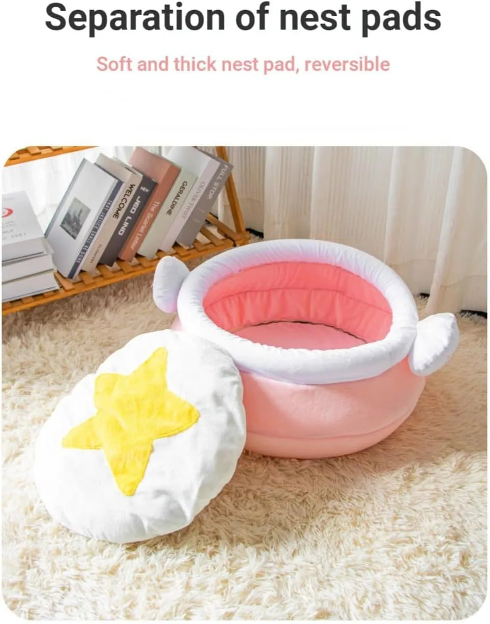 Magic honey pot shaped cat sofa bed in soft fabric with removable pad for small pets