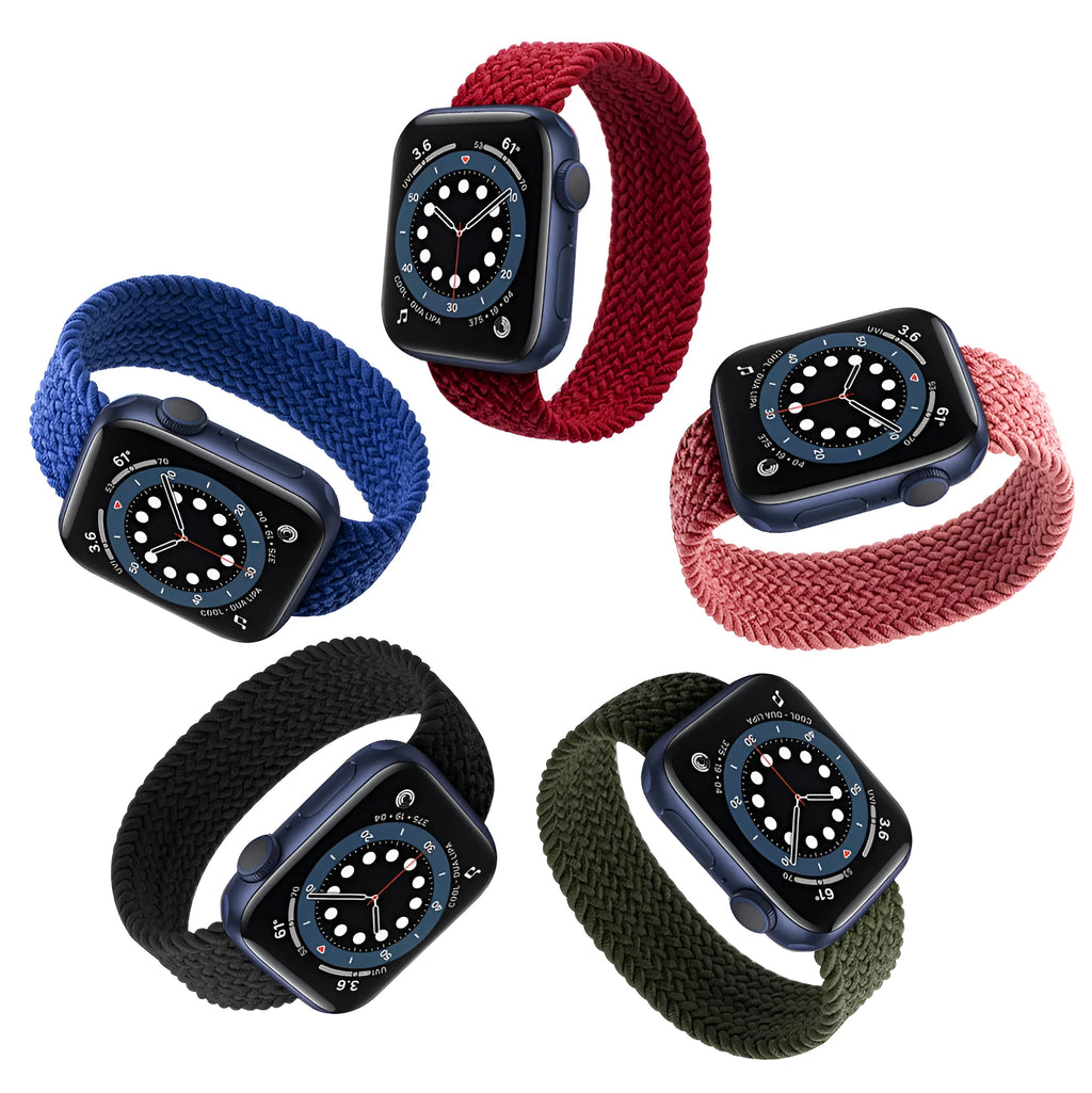 Apple Watch compatible nylon woven strap in multiple colours with plastic head connector