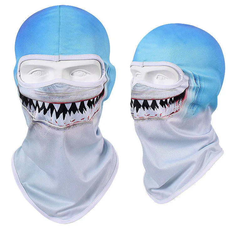 Motorcycle breathable skull sun mask with Bakool silk fabric in 36*29 cm size