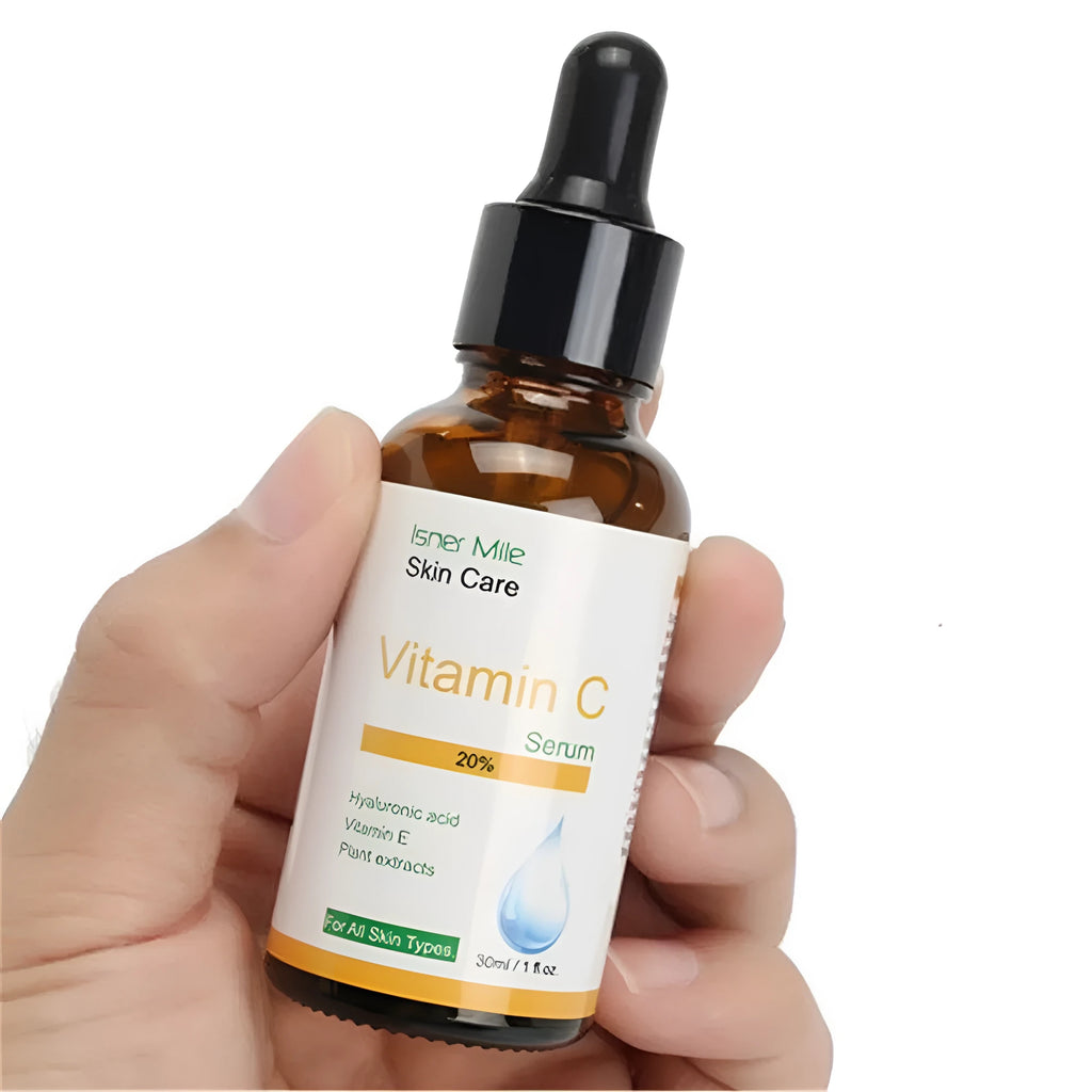 30ml bottle of vitamin C serum essence for skin brightening and firming
