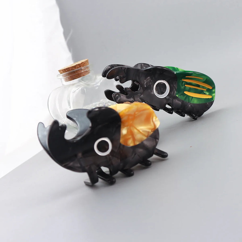 Handmade cellulose acetate Beetle Grip with cartoon caterpillar design