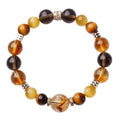 Geometric tiger-eye crystal bracelet with yellow beads in 10mm or 12mm sizes