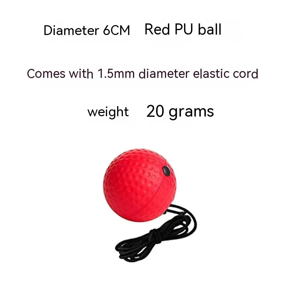 Head-mounted boxing reaction training set with adjustable headbands and multiple ball options including PU soft balls and tennis ball