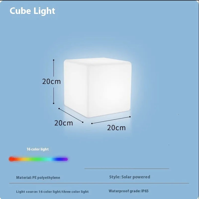 Square LED cube stool light outdoor garden waterproof with modern simple design
